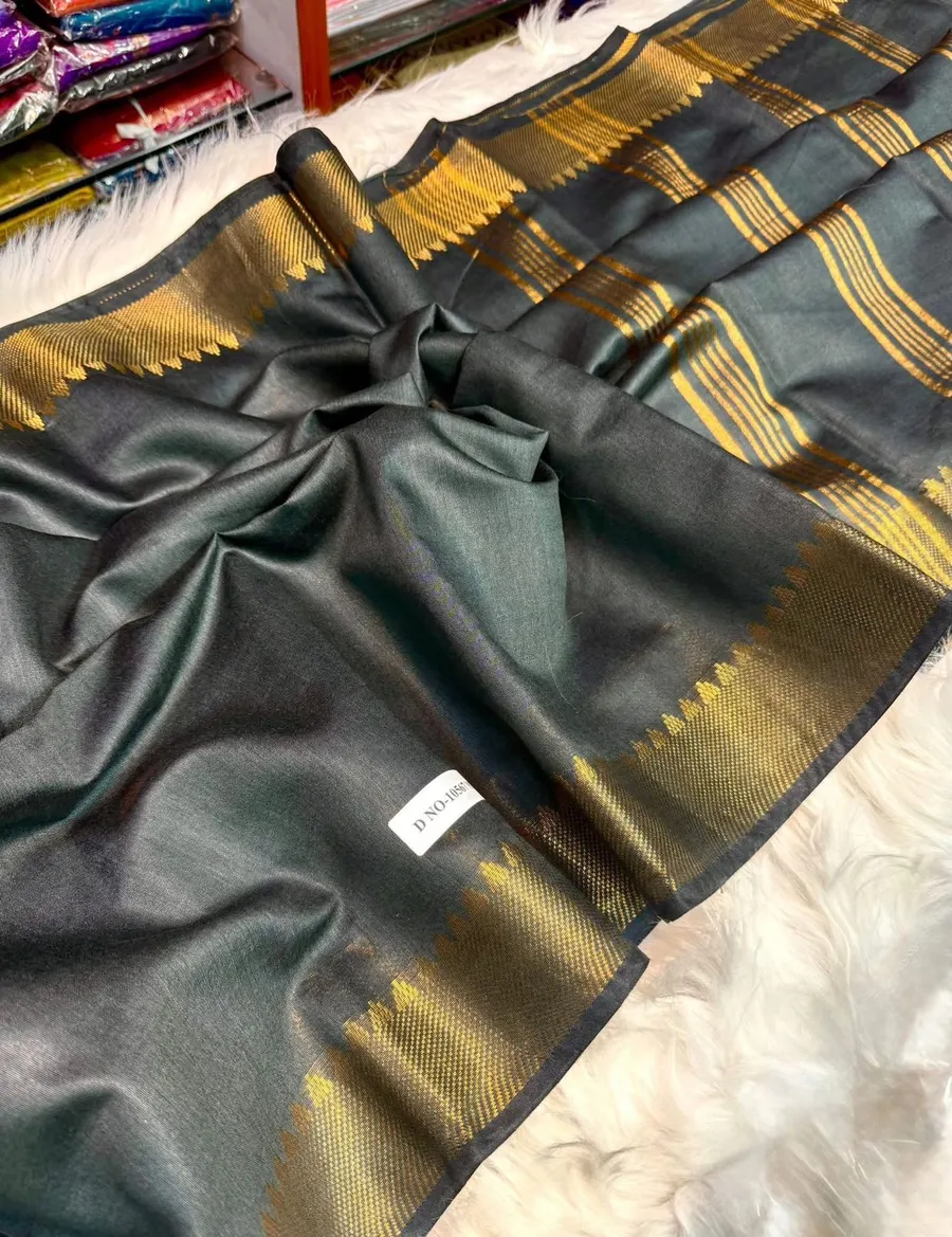 Soft Kota Staple Temple Jari Border Woven Saree – Lightweight Grace with Traditional Elegance